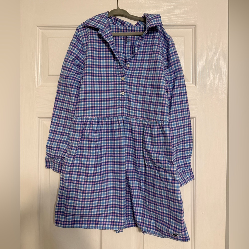 Vineyard Vines Blue and Pink Plaid Shirt